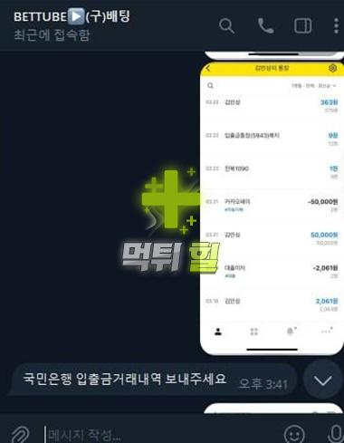 벳튜브 먹튀 피해 증거자료(대화 내역1)
