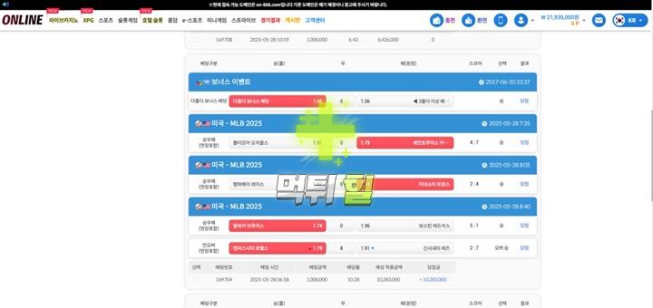 온라인 먹튀 피해 증거자료(배팅 내역)
